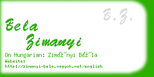 bela zimanyi business card